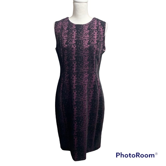 Calvin Klein Dresses & Skirts - Calvin Klein purple brocade fitted dress size 12 absolutely gorgeous